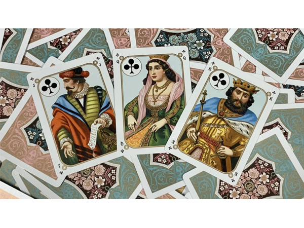 Gilded Four Continents (Blue) Playing Cards