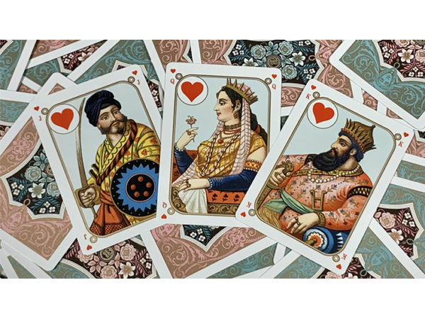 Gilded Four Continents (Blue) Playing Cards