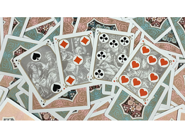 Gilded Four Continents (Blue) Playing Cards