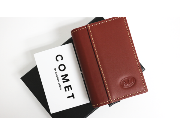 Comet Wallet Brown Leather Silver Shell (Gimmicks and Online Instruction) by Andrew Dean