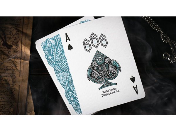 666 V4 (Cyan) Playing Cards by Riffle Shuffle