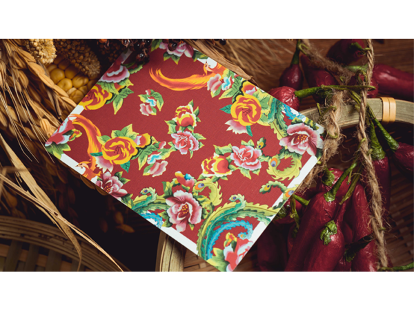 Phoenix and Peony (Red) Playing Cards by Bacon Playing Card Company