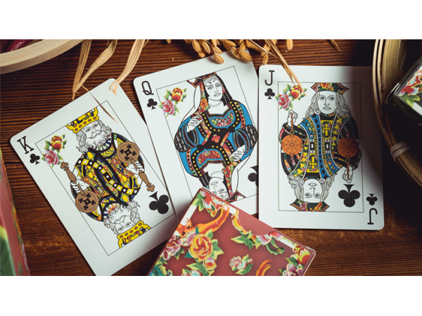 Phoenix and Peony (Red) Playing Cards by Bacon Playing Card Company