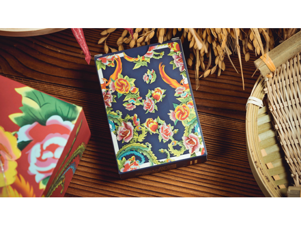 Phoenix and Peony (Blue) Playing Cards by Bacon Playing Card Company