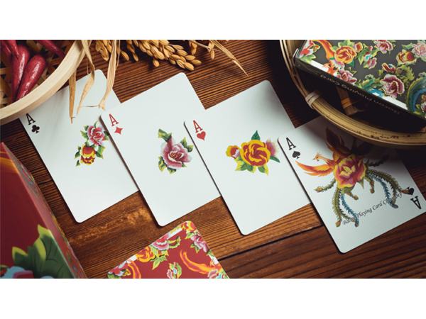 Phoenix and Peony (Blue) Playing Cards by Bacon Playing Card Company