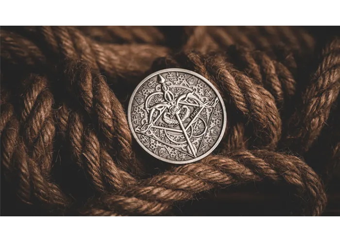 BOW AND ARROW COIN SILVER ( Gimmick and Online Instructions)  by Bacon Magic