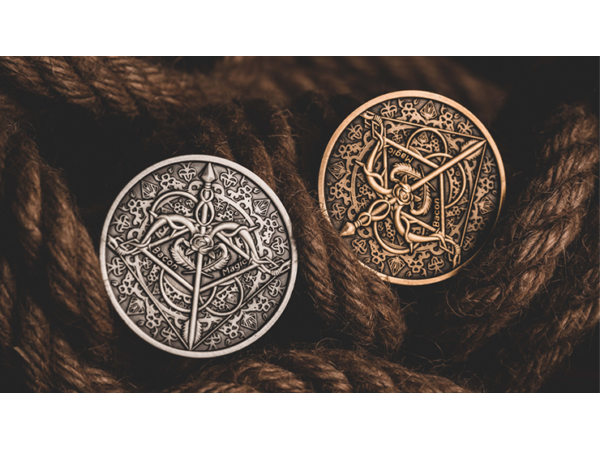 BOW AND ARROW COIN GOLD (Gimmick and Online Instructions) by Bacon Magic
