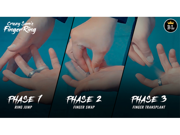 Hanson Chien Presents Crazy Sam's Finger Ring BLACK / SMALL (Gimmick and Online Instructions) by Sam Huang