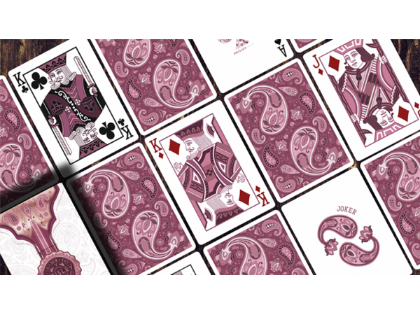 Marked Paisley Ton sur Ton Poudre Rouge Playing Cards