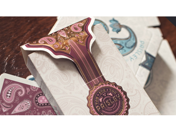 Marked Paisley Ton sur Ton Poudre Rouge Playing Cards
