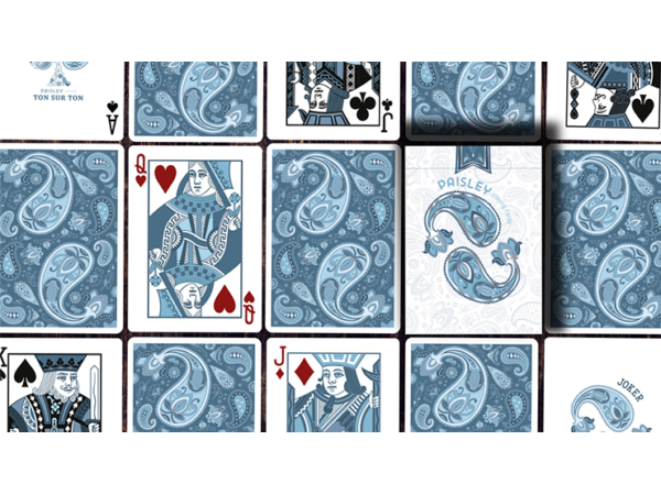 Marked Paisley Ton sur Ton Poudre Blue Playing Cards