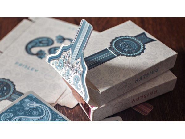Marked Paisley Ton sur Ton Poudre Blue Playing Cards