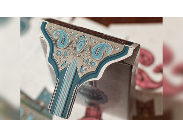 Marked Paisley Ton sur Ton Poudre Blue Playing Cards
