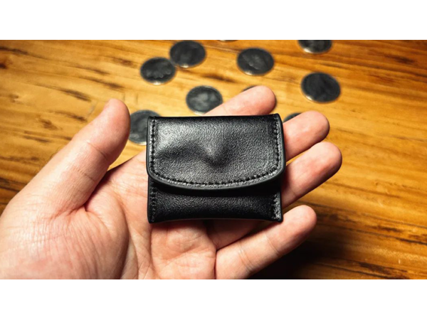 The Cowhide Coin Wallet (Black) by Bacon Magic