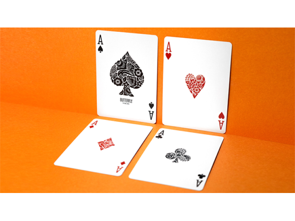 Butterfly Worker Marked Playing Cards (Orange) by Ondrej Psenicka