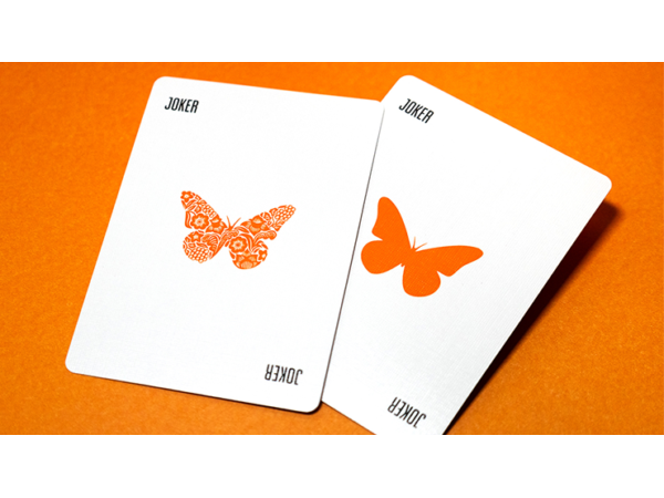 Butterfly Worker Marked Playing Cards (Orange) by Ondrej Psenicka