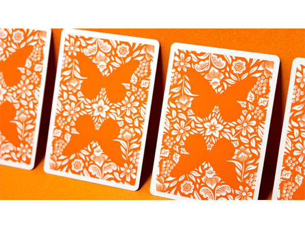 Butterfly Worker Marked Playing Cards (Orange) by Ondrej Psenicka