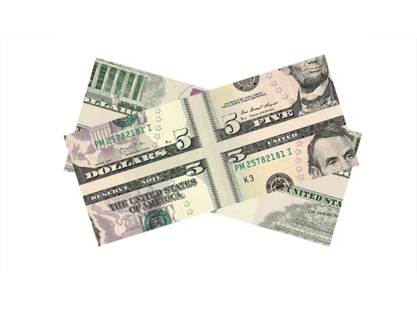 MAGIC MISMADE BILL (USD 5 Dollar Bill) by Diamond Jim Tyler