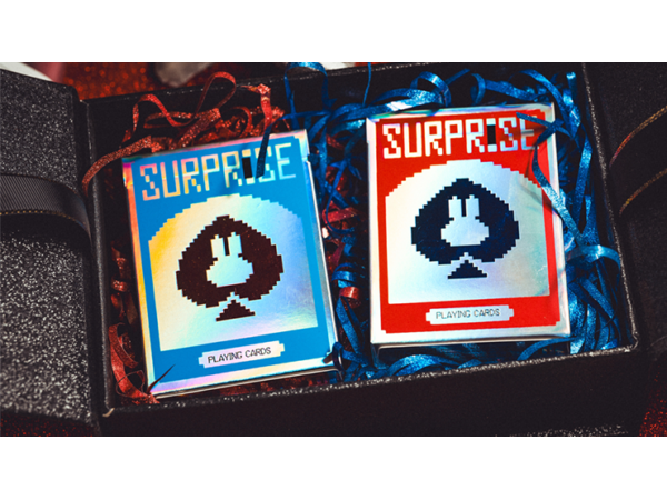Limited Holographic Edition Surprise Deck V5 (Red) Playing cards by Bacon Playing Card Company