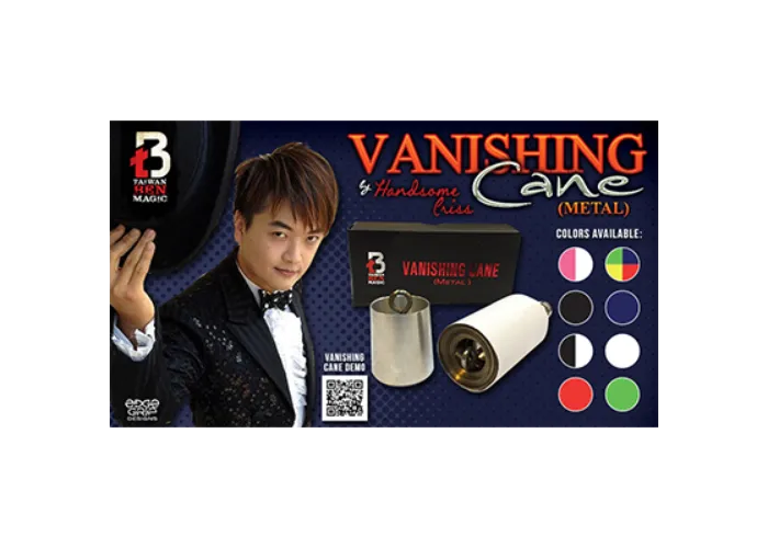Vanishing Cane (Metal / Yellow) by Handsome Criss and Taiwan Ben Magic - Tricks