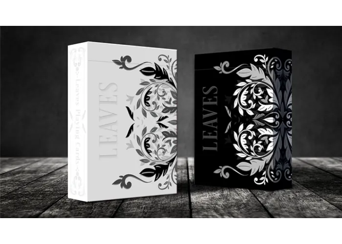 Leaves Black Playing Cards