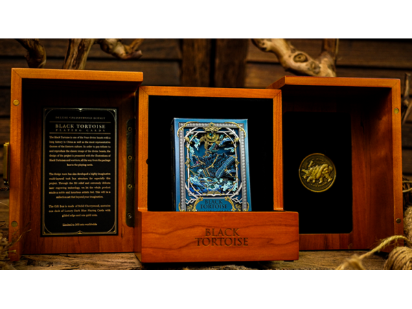 Black Tortoise Deluxe Wooden Box Set by Ark Playing Cards