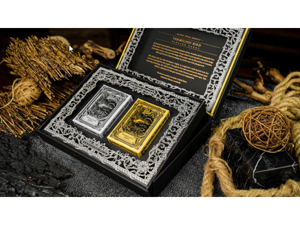 Vermilion Bird Black Gold Box Set by Ark Playing Cards