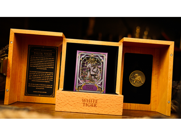 White Tiger Deluxe Wooden Box Set by Ark Playing Cards