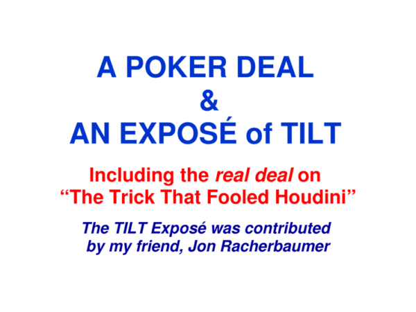 A Poker Deal & An Exposé of TILT by Paul A. Lelekis eBook DOWNLOAD