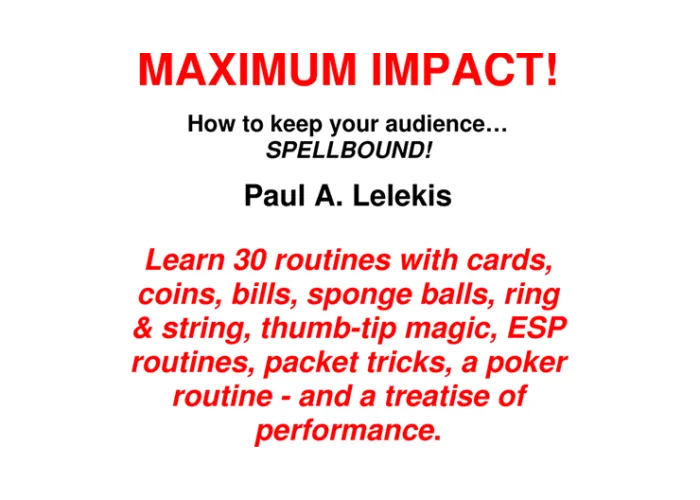 MAXIMUM IMPACT by Paul A. Lelekis eBook DOWNLOAD