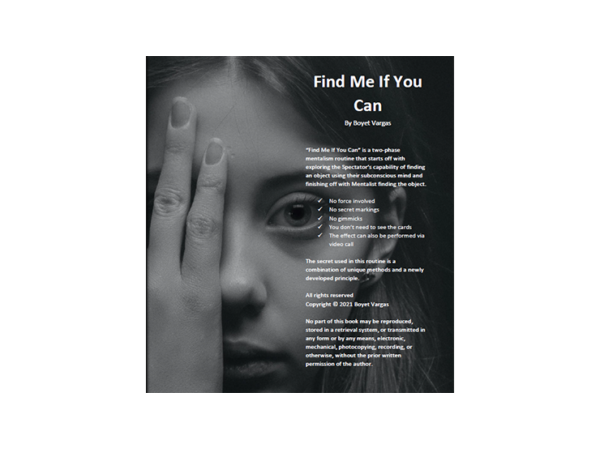 Find Me If You Can by Boyet Vargas ebook DOWNLOAD