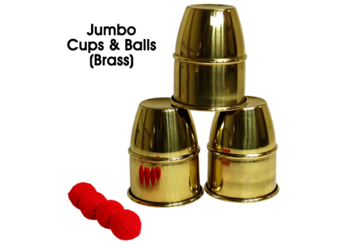 Jumbo Cups & Balls (Brass) by Premium Magic - Trick