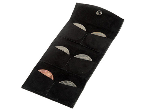 LEATHER COIN PURSE (Holds Six  Dollar Coins) by UnderMagic - Trick