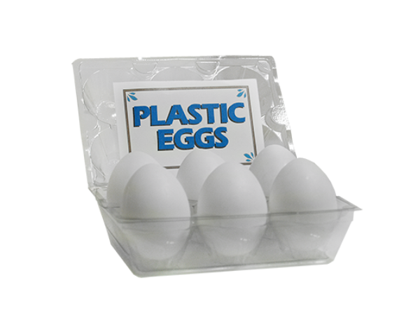 High Quality Plastic Eggs(White / 6-pack)by The Great Gorgonzola - Trick