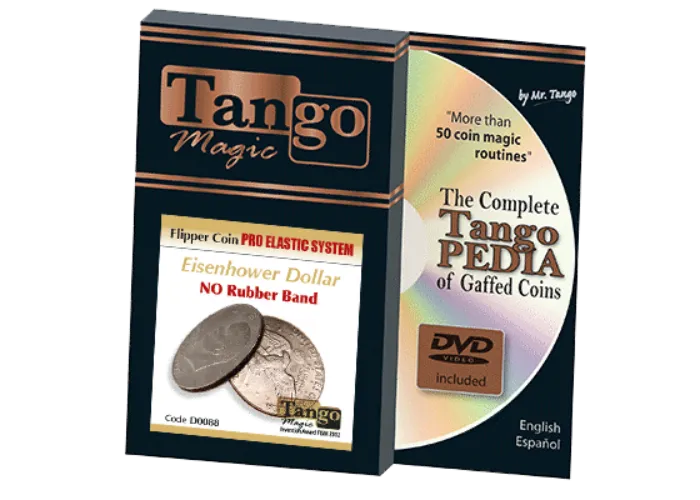 Flipper Coin Pro Elastic System (One Dollar DVD w/Gimmick)(D0088) by Tango - Trick