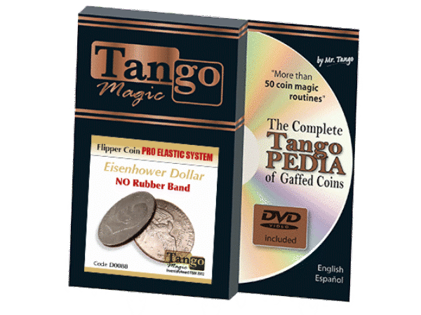 Flipper Coin Pro Elastic System (One Dollar DVD w/Gimmick)(D0088) by Tango - Trick