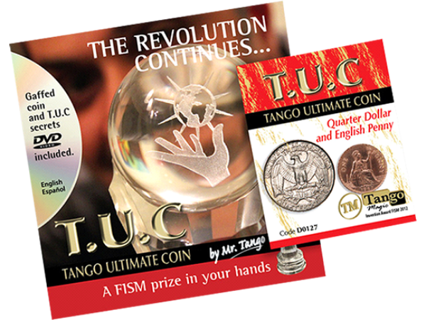 Tango Ultimate Coin (T.U.C) Quarter/Penny (D0127) with instructional DVD by Tango - Trick