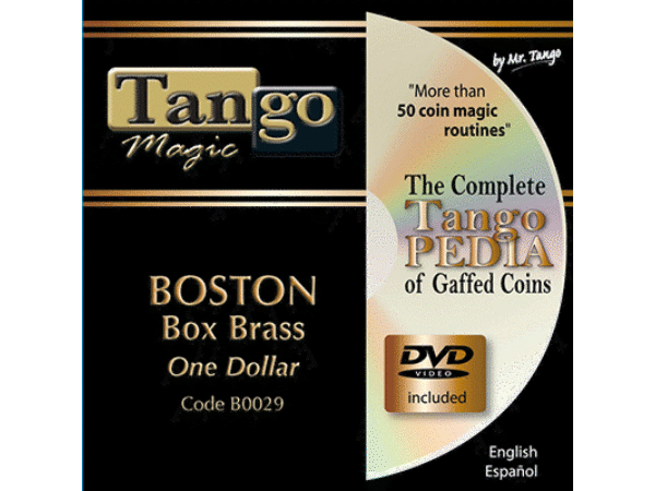 Boston Coin Box (Brass One Dollar w/DVD)(B0029) by Tango Magic - Trick