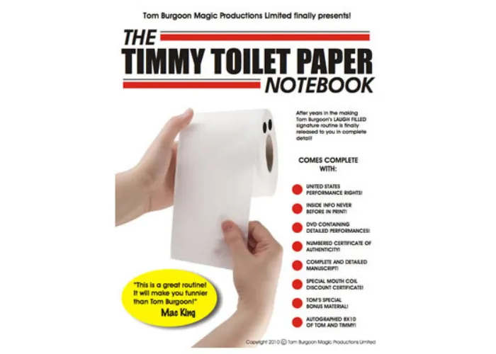 Timmy Toilet Paper Notebook (DVD and Notebook) by Tom Burgoon - DVD