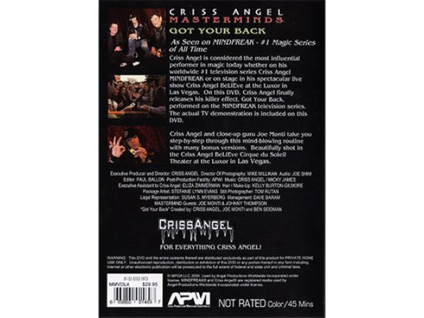 Masterminds (Got Your Back) Vol. 4 by Criss Angel - DVD