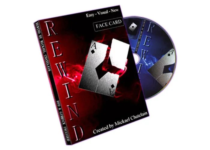 Rewind (Gimmick, DVD, FACE card, BLUE back) by Mickael Chatelain - Trick