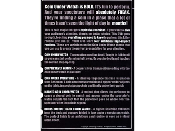 Coin Under Watch Starring Oz Pearlman - DVD
