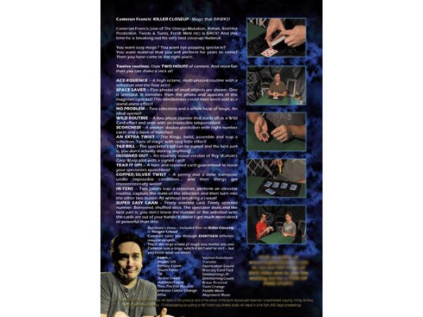 Killer Close Up Magic  by Cameron Francis and Big Blind Media - DVD