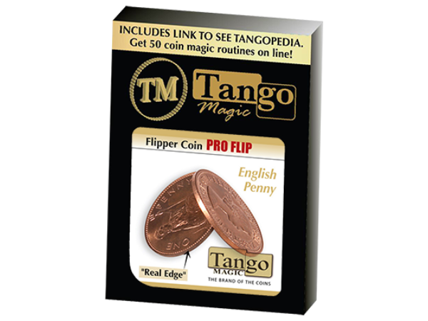 Flipper coin Pro Elastic System - English Penny (D0107) by Tango Magic