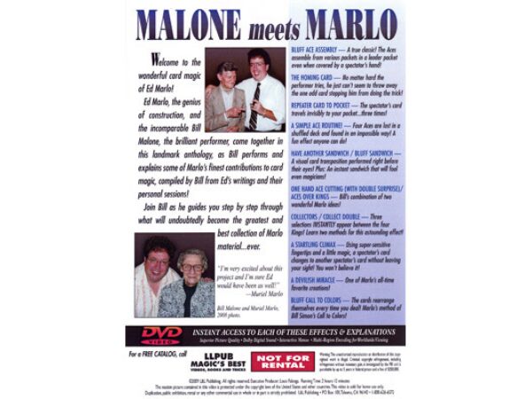 Malone Meets Marlo #1 by Bill Malone - DVD