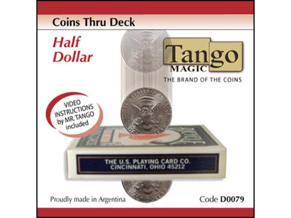Coins Thru Deck Half Dollar by Tango - Trick (D0079)