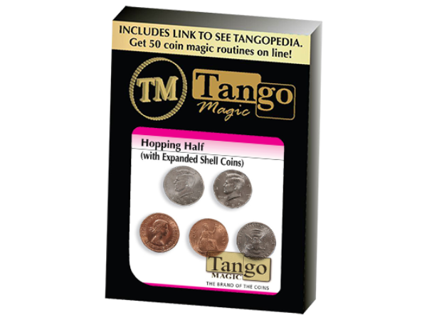 Hopping Half with Expanded Shell Coins & English Penny D0059 by Tango - Trick