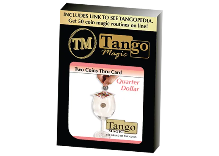Two Coins Thru Card (D0019) (Quarter Dollar) by Tango - Trick