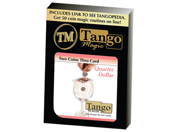 Two Coins Thru Card (D0019) (Quarter Dollar) by Tango - Trick