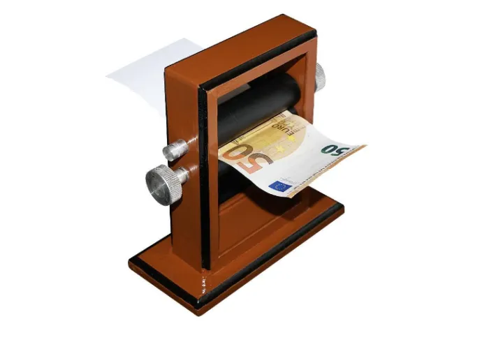 Money Printer - Gelddruckmaschine groß Holz